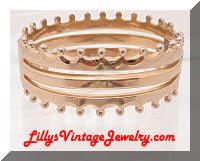 Vintage MONET Golden Crown Hinged Bracelet