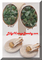 Vintage HOBE Green Pebbles Earrings