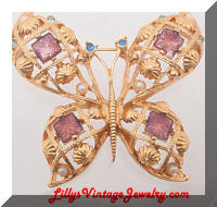 AVON Golden Dimensional Butterfly Brooch