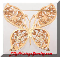 AVON Golden Dimensional Butterfly Brooch