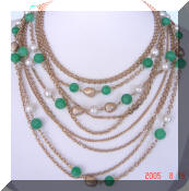 Kramer green pearl beads necklace