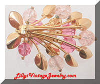 Vintage KRAMER AUSTRIA Pink Floral Brooch