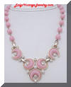 Kramer pink insert rhinestones necklace