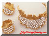 Kramer goldtone rhinestones brooch earrings