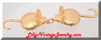 Vintage MIMI Di N 1973 Golden Mice Belt Buckle
