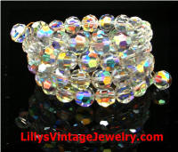 Vintage AB Crystals Wrap Bracelet
