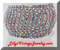 Bold Glitzy Red AB Rhinestones Vintage Bracelet