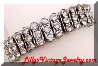 British Hong Kong Art Deco Rhinestones Expansion Bracelet