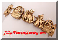 Adorable Golden Cats Charms Slide Bracelet