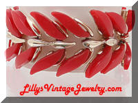 Vintage CLAUDETTE Red Inserts Bracelet