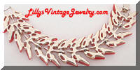 Vintage CLAUDETTE Red Inserts Bracelet