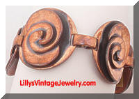 Vintage Copper Swirling Modernist Bracelet