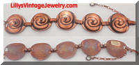 Vintage Copper Swirling Modernist Bracelet