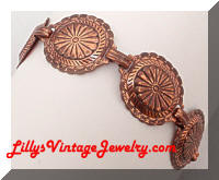 Vintage COPPER SouthWestern Shield Bracelet