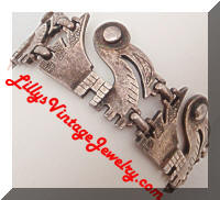 Vintage CORO Silver tone Pelican Bird Bracelet