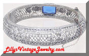 Helgen JJ White Art Deco Filigree bangle bracelet