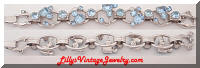 DeLizza & Elster JULIANA Blue Rhinestones 5 Link Bracelet