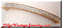 Vintage JOMAZ Golden Rhinestones Hinge Bracelet