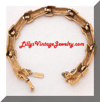 Vintage MONET Golden Bamboo Links Bracelet