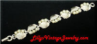 Vintage PENNINO Silver Leaves Pearls Bracelet