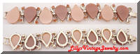 Vintage Tan Beige Moonglow Plastic Inserts Bracelet