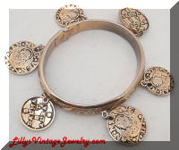 Vintage WHITING and DAVIS Coins Charm Bracelet