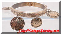 Vintage WHITING and DAVIS Coins Charm Bracelet