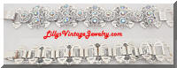 Vintage Silver Filigree AB Grey Rhinestones Bracelet