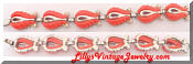 Coral pearls vintage bracelet