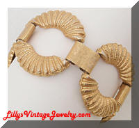 Vintage Textured Golden Circles Links Bracelet