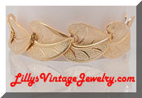 Vintage Golden Leaves Link Bracelet