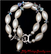 faux Pearls Crystals charm bracelet