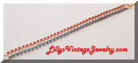 Patriotic rhinestones red white blue bracelet