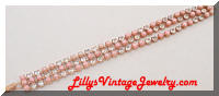 Vintage pink pearls rhinestones bracelet