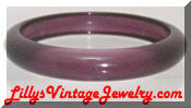 purple lucite plastic bangle bracelet