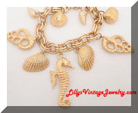 Golden Sea horse Shells charm bracelet