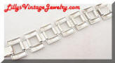 Vintage Silver tone Tank Tracks Bracelet