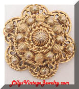 A7387 Golden ball Brooch Vintage