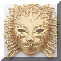 AJC theatrical cat mask brooch