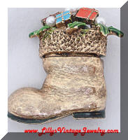 ART Chistmas boot brooch