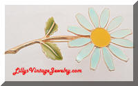 Vintage ACCESSOCRAFT NYC Enamel Daisy Flower Brooch