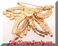 Vintage Aqua Blue Rhinestones Butterfly Brooch