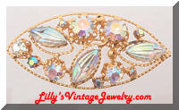 Vintage AUSTRIA AB Art Glass Rhinestones Brooch