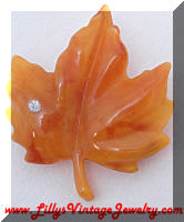 Avon plastic leaf brooch