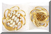 BSK marquise rhinetones golden brooch