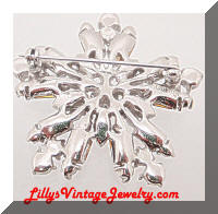 Vintage BOGOFF Blue Rhinestones Snowflake Brooch
