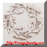 Vintage BOGOFF Pearls Rhinestones Wreath Brooch