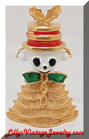 Cute COREL Christmas Bell Critter Brooch