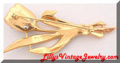 Coro Enamel Rhinestones Tulip Vintage Brooch