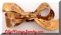 Vintage CORO Golden Bow Brooch